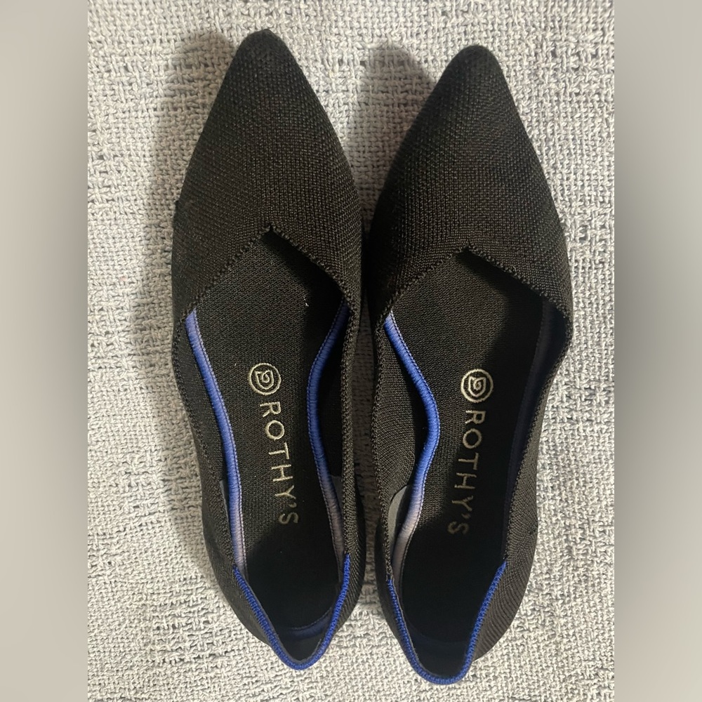 Rothy’s The Point, Size 8, used but life left, small hole in one shoe see photos